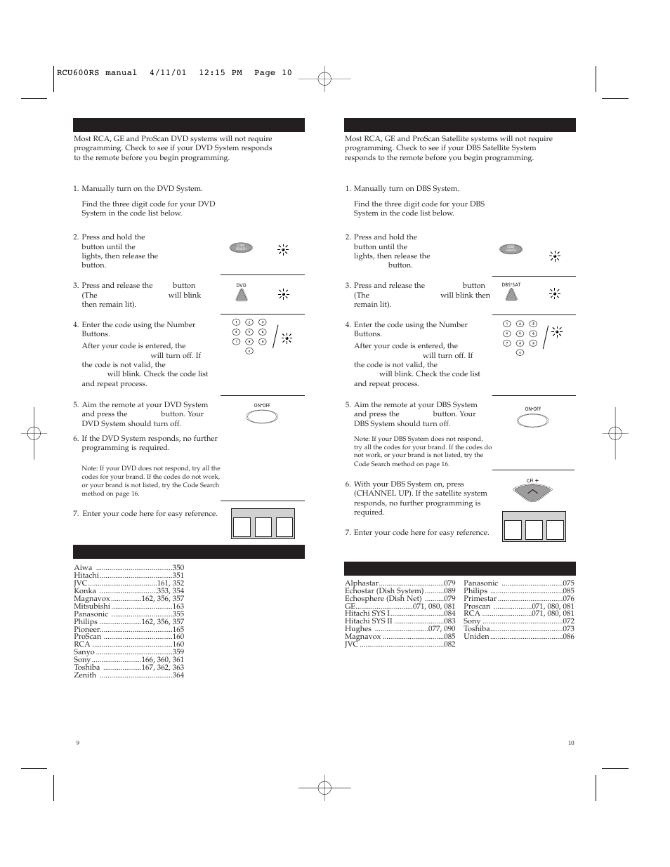 RCA RCU600RS User Manual | Page 6 / 12