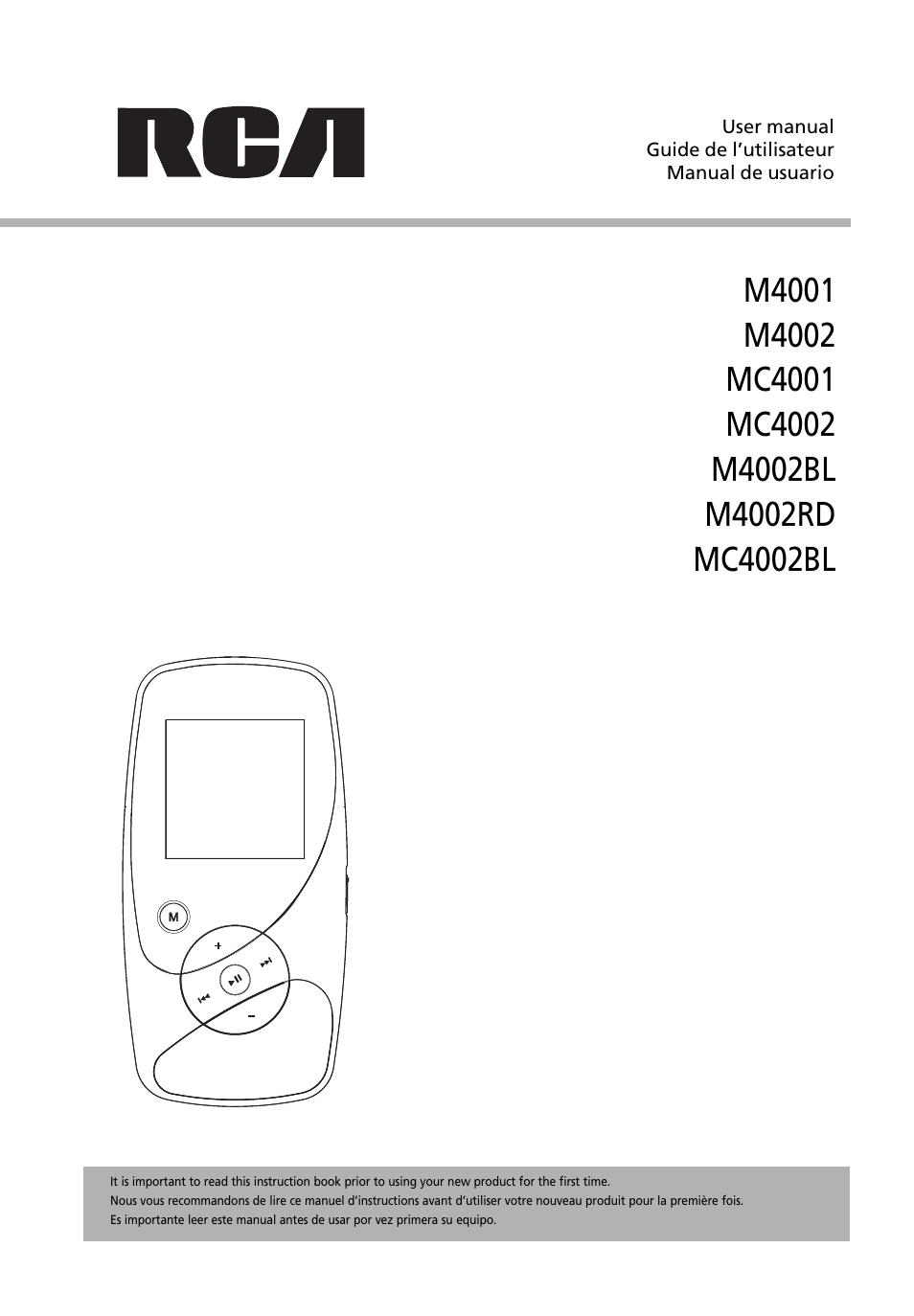 RCA M4002BL User Manual | 30 pages