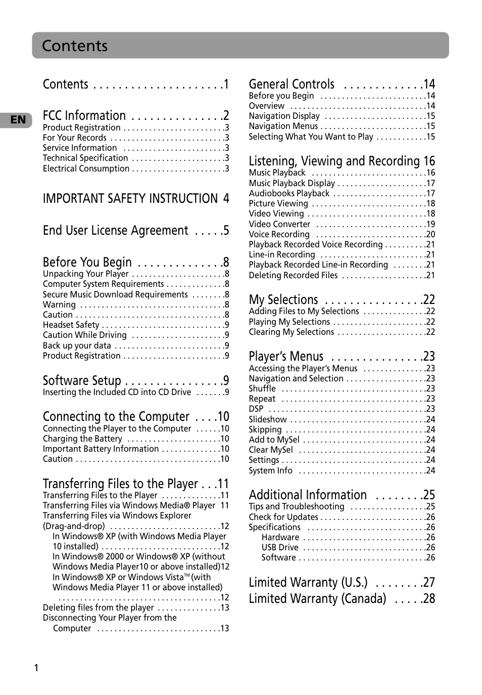 RCA M4002BL User Manual | Page 2 / 30