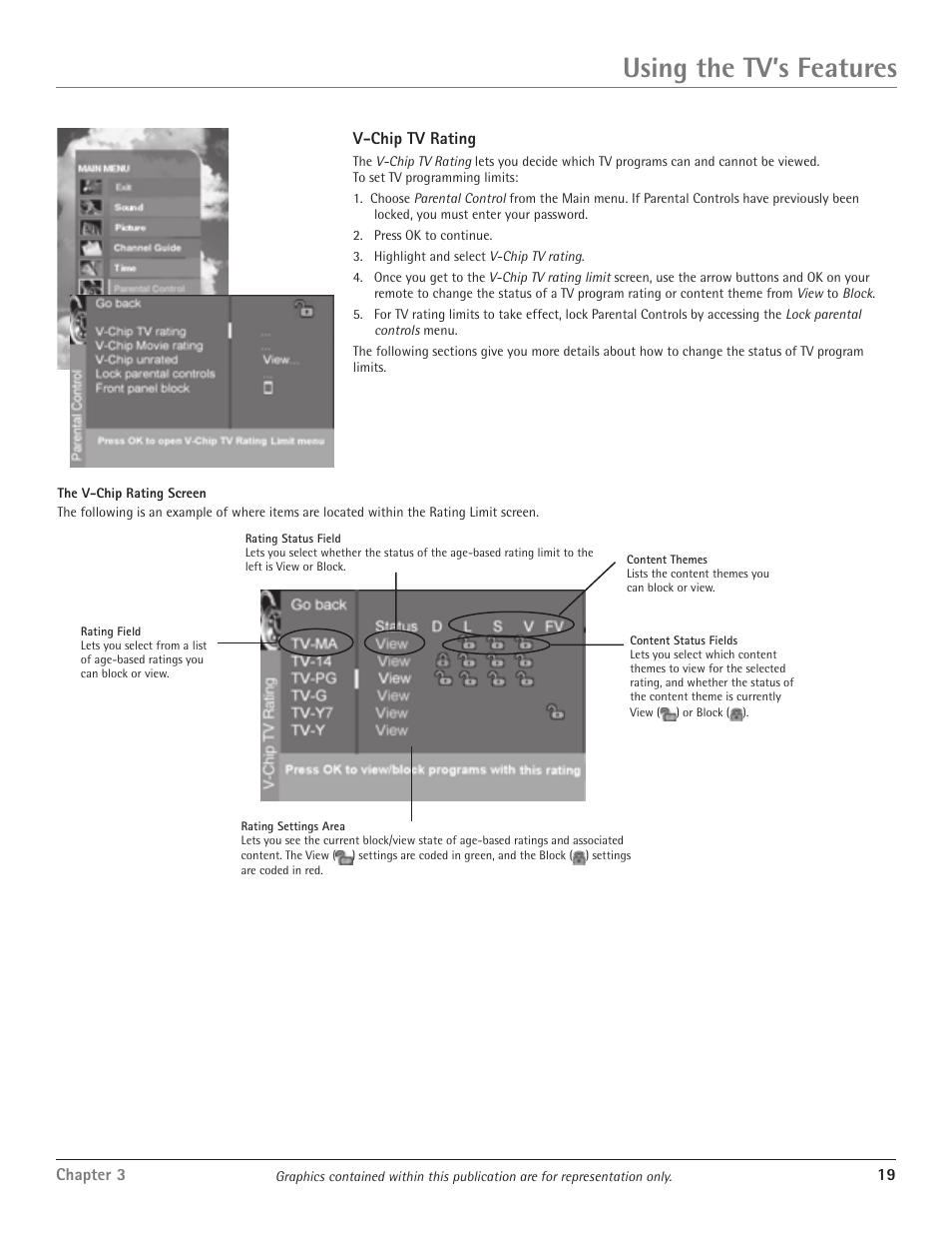 Using the tv’s features | RCA D34W20 User Manual | Page 21 / 32