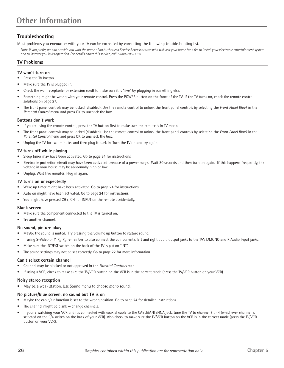 Other information, Troubleshooting | RCA D34W20 User Manual | Page 28 / 32