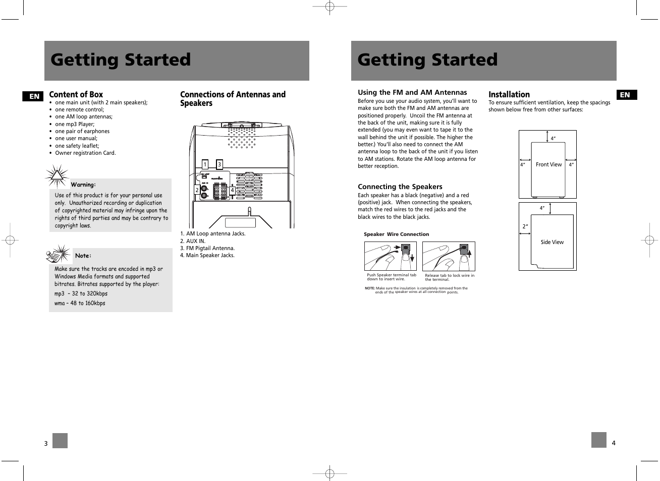 Getting started | RCA RD2056A User Manual | Page 5 / 18