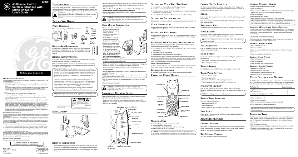 RCA 27990 User Manual | 2 pages