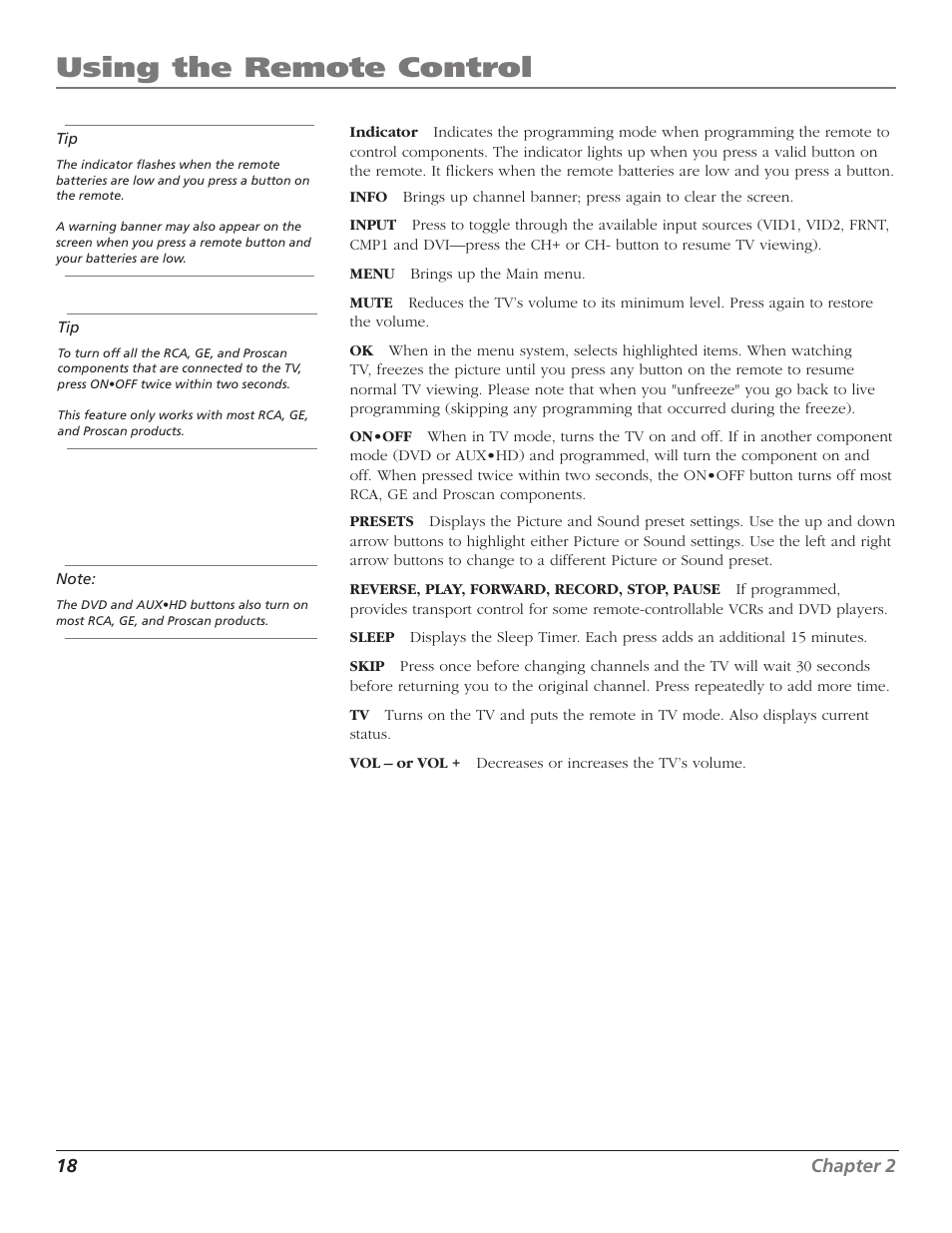 Using the remote control | RCA D30W750T User Manual | Page 20 / 48