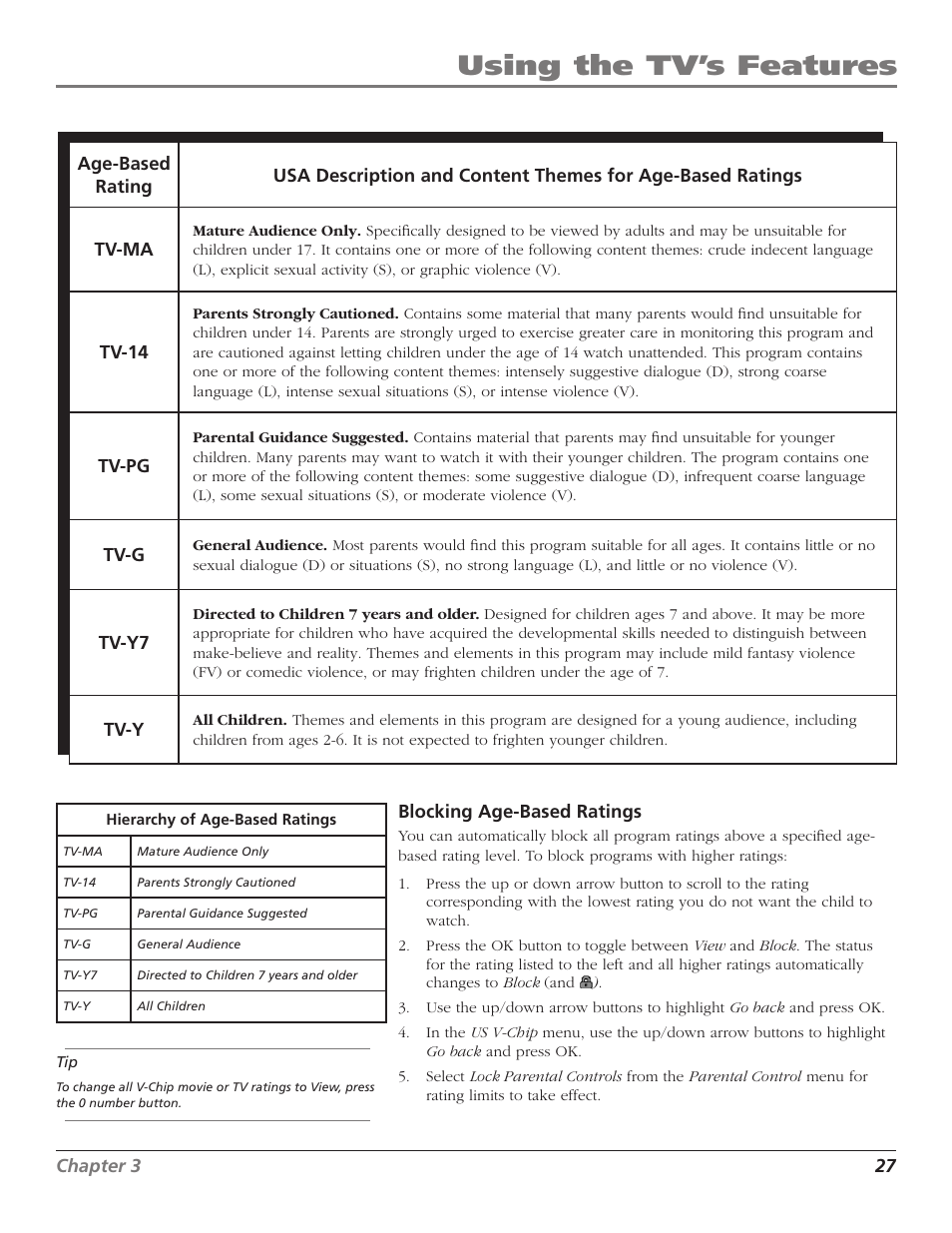 Using the tv’s features | RCA D30W750T User Manual | Page 29 / 48