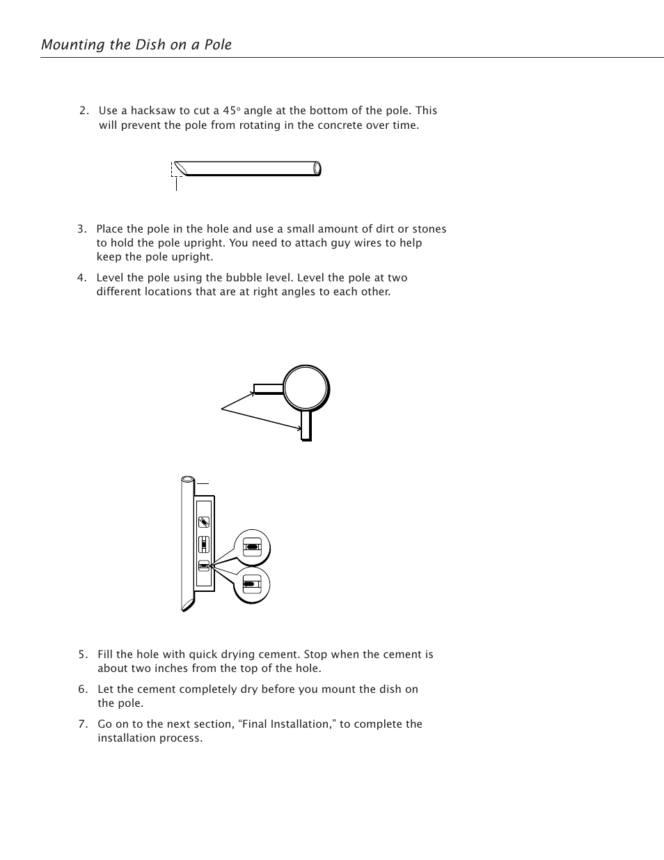 Mounting the dish on a pole, 24 mounting the mast | RCA Satellite TV Antenna User Manual | Page 28 / 48