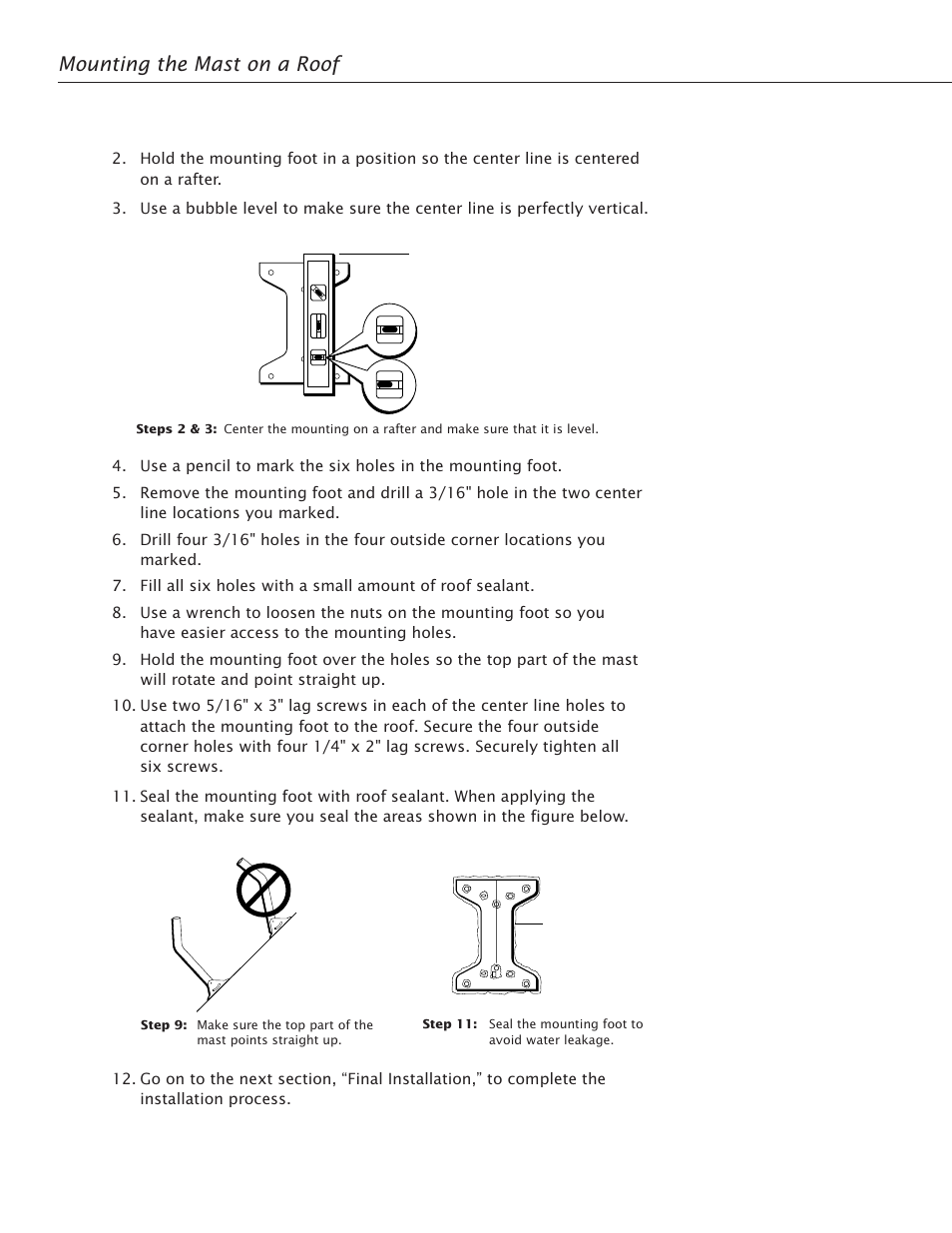 Mounting the mast on a roof, 26 mounting the mast | RCA Satellite TV Antenna User Manual | Page 30 / 48