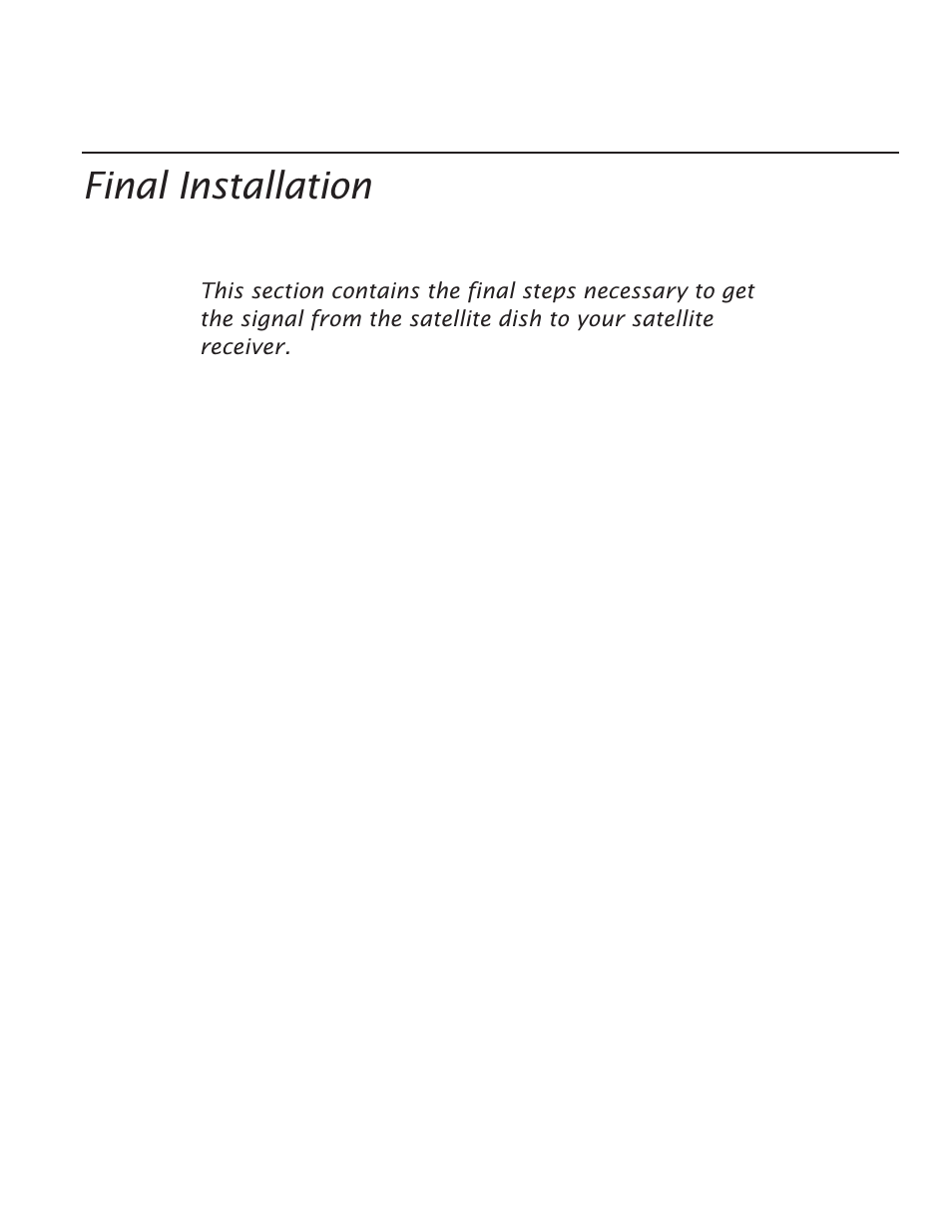 Final installation | RCA Satellite TV Antenna User Manual | Page 31 / 48