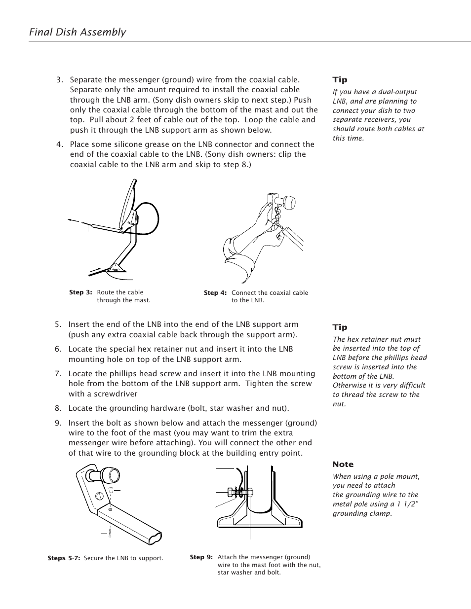 Final dish assembly, 30 final installation | RCA Satellite TV Antenna User Manual | Page 34 / 48