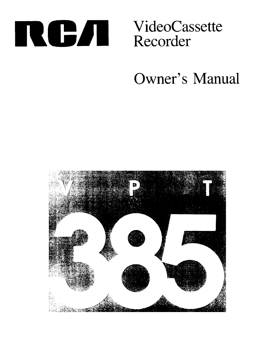 RCA VPT 385 User Manual | 32 pages