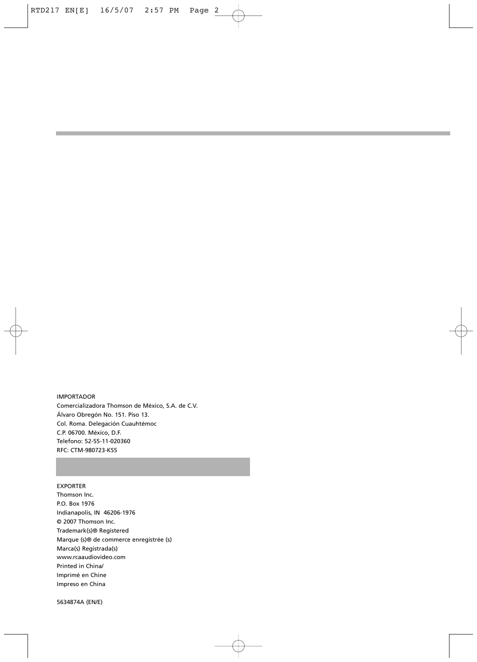 RCA RTD217 User Manual | Page 33 / 33