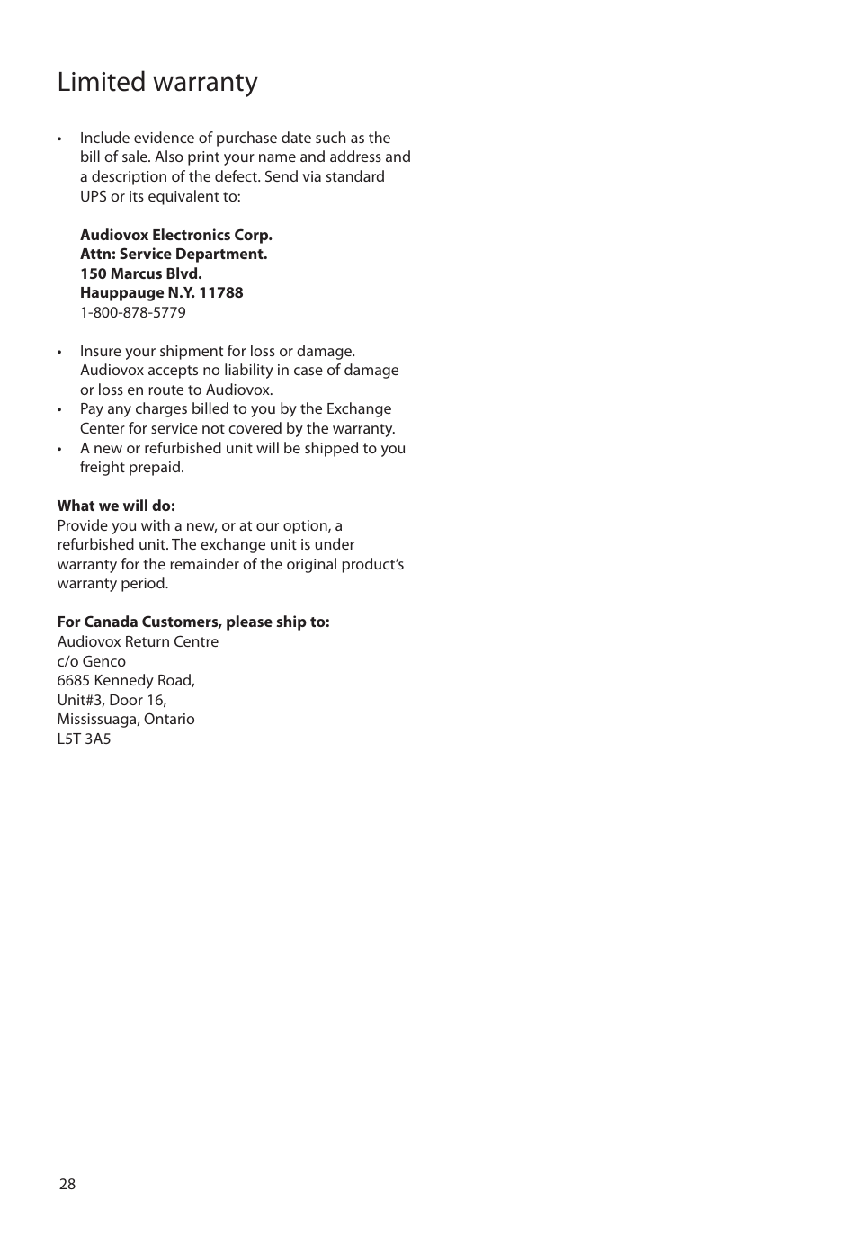 Limited warranty | RCA SC2104  EU User Manual | Page 28 / 87