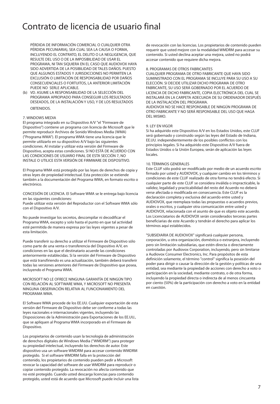 Contrato de licencia de usuario final | RCA SC2104  EU User Manual | Page 36 / 87