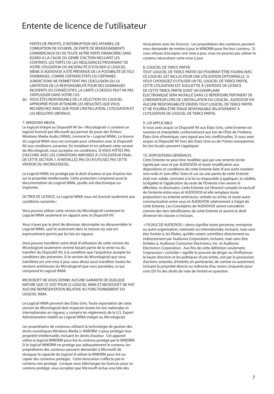 Entente de licence de l'utilisateur | RCA SC2104  EU User Manual | Page 65 / 87