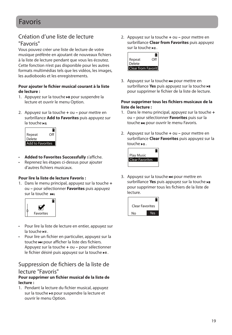 Favoris, Création d’une liste de lecture "favoris | RCA SC2104  EU User Manual | Page 77 / 87