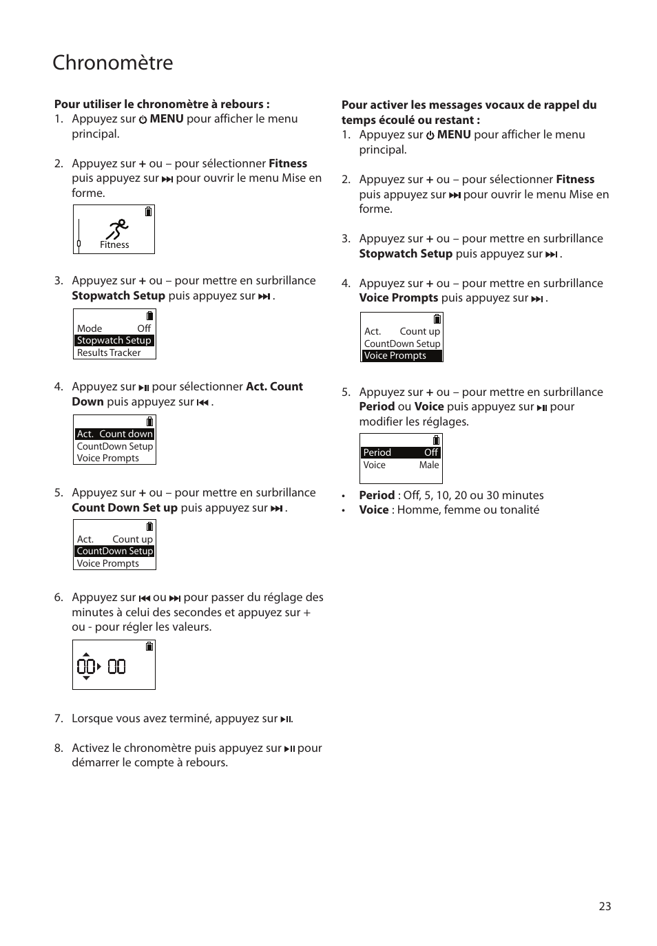 Chronomètre | RCA SC2104  EU User Manual | Page 81 / 87
