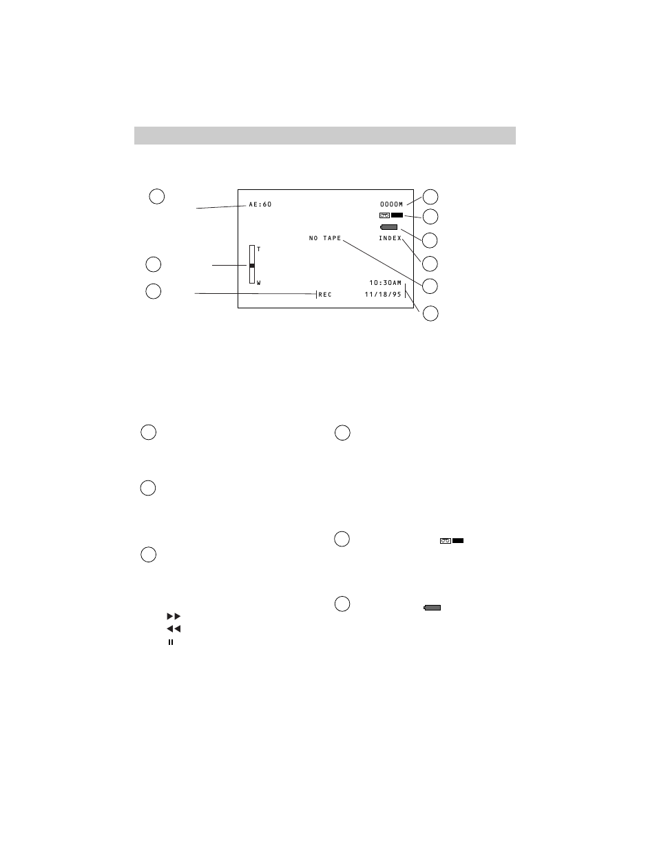Displays in viewfinder | RCA CC417 User Manual | Page 26 / 64
