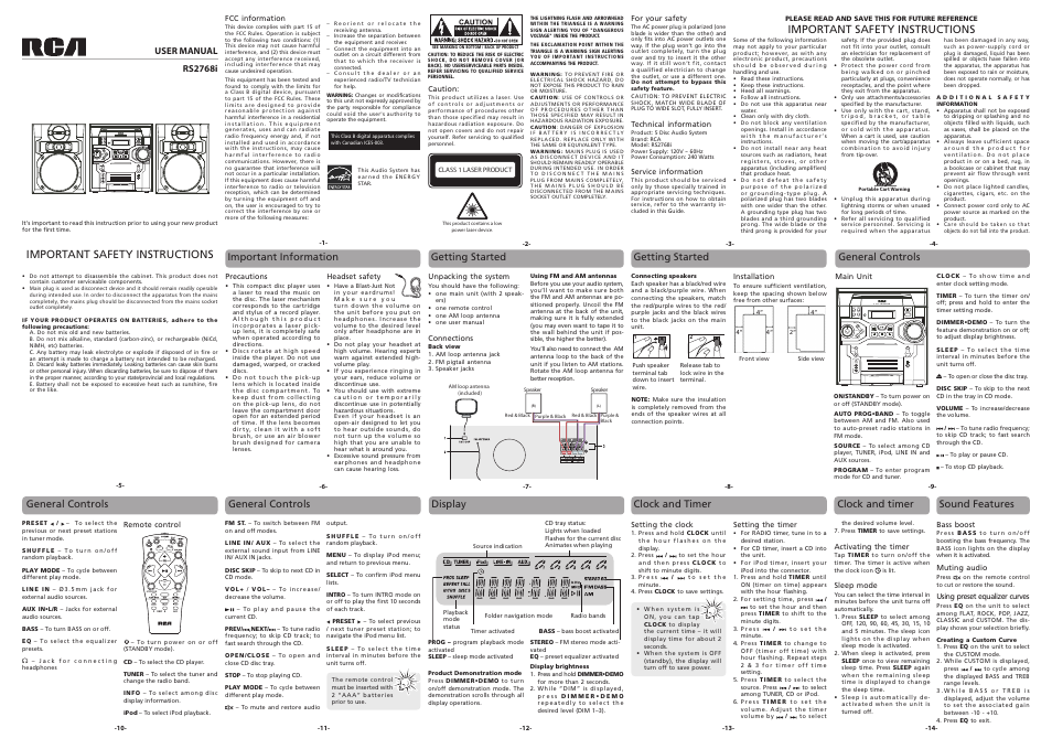 RCA RS2768i User Manual | 2 pages