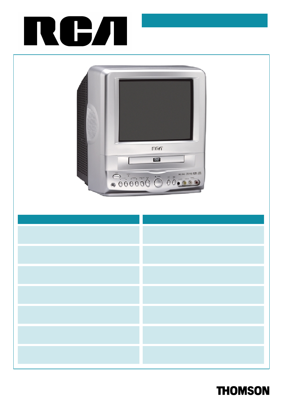 RCA 9V400TD User Manual | 2 pages