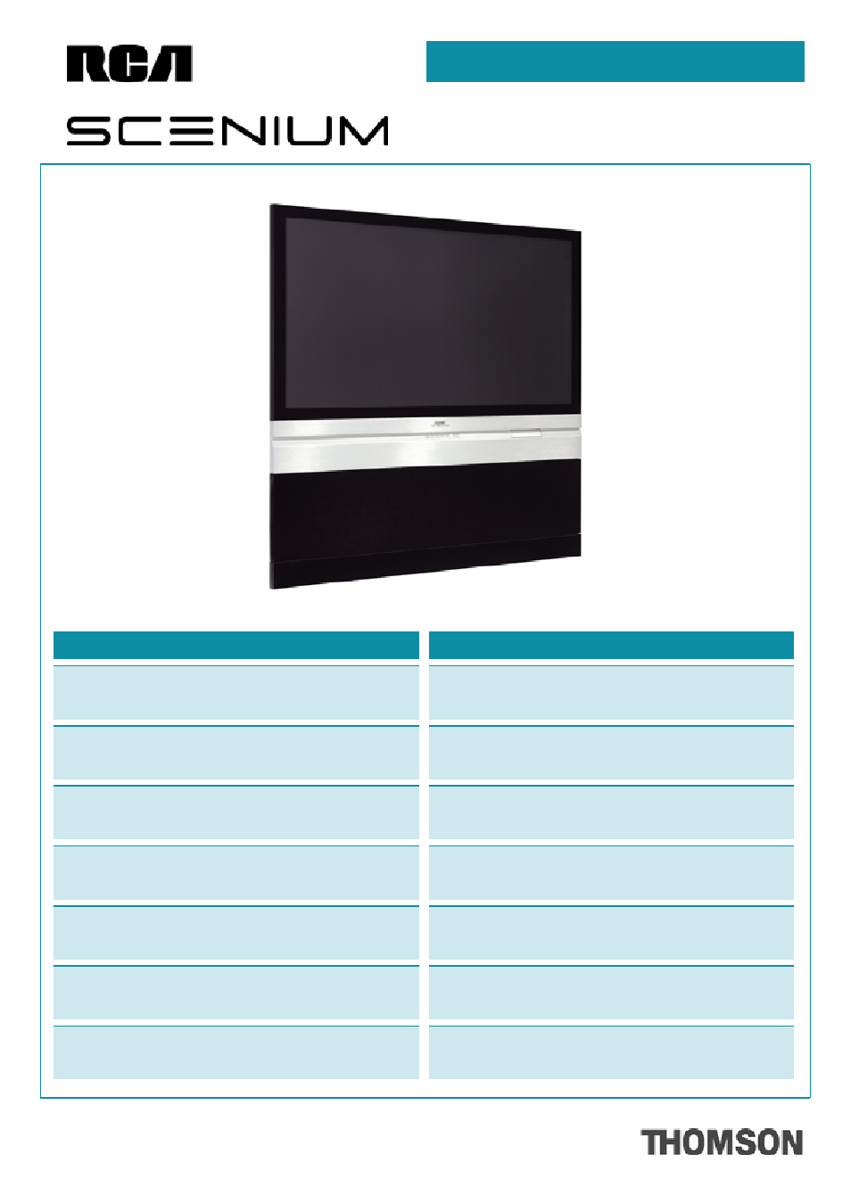 RCA Scenium RCR615TBEM1 User Manual | 2 pages