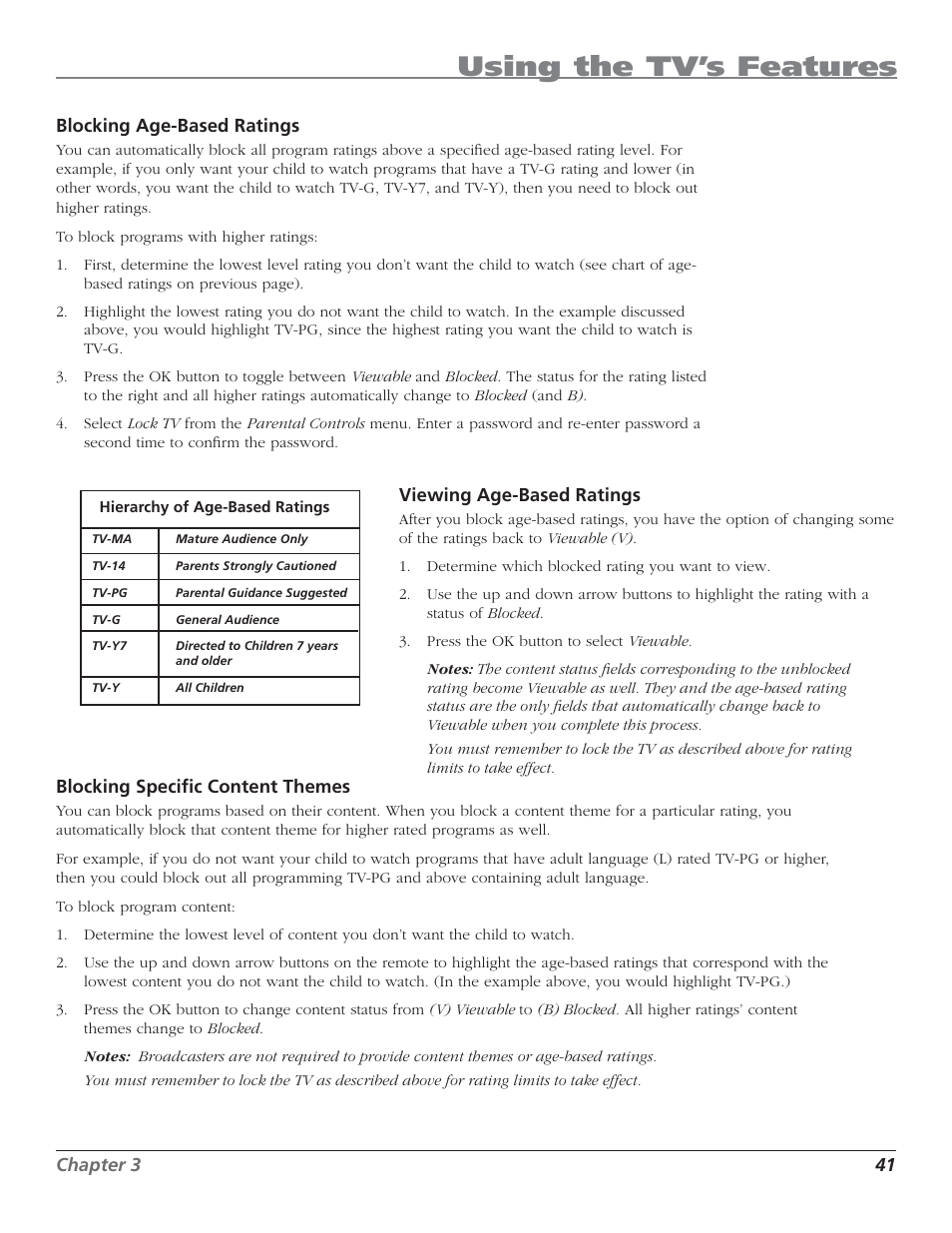 Using the tv’s features | RCA HD44LPW62 User Manual | Page 43 / 80