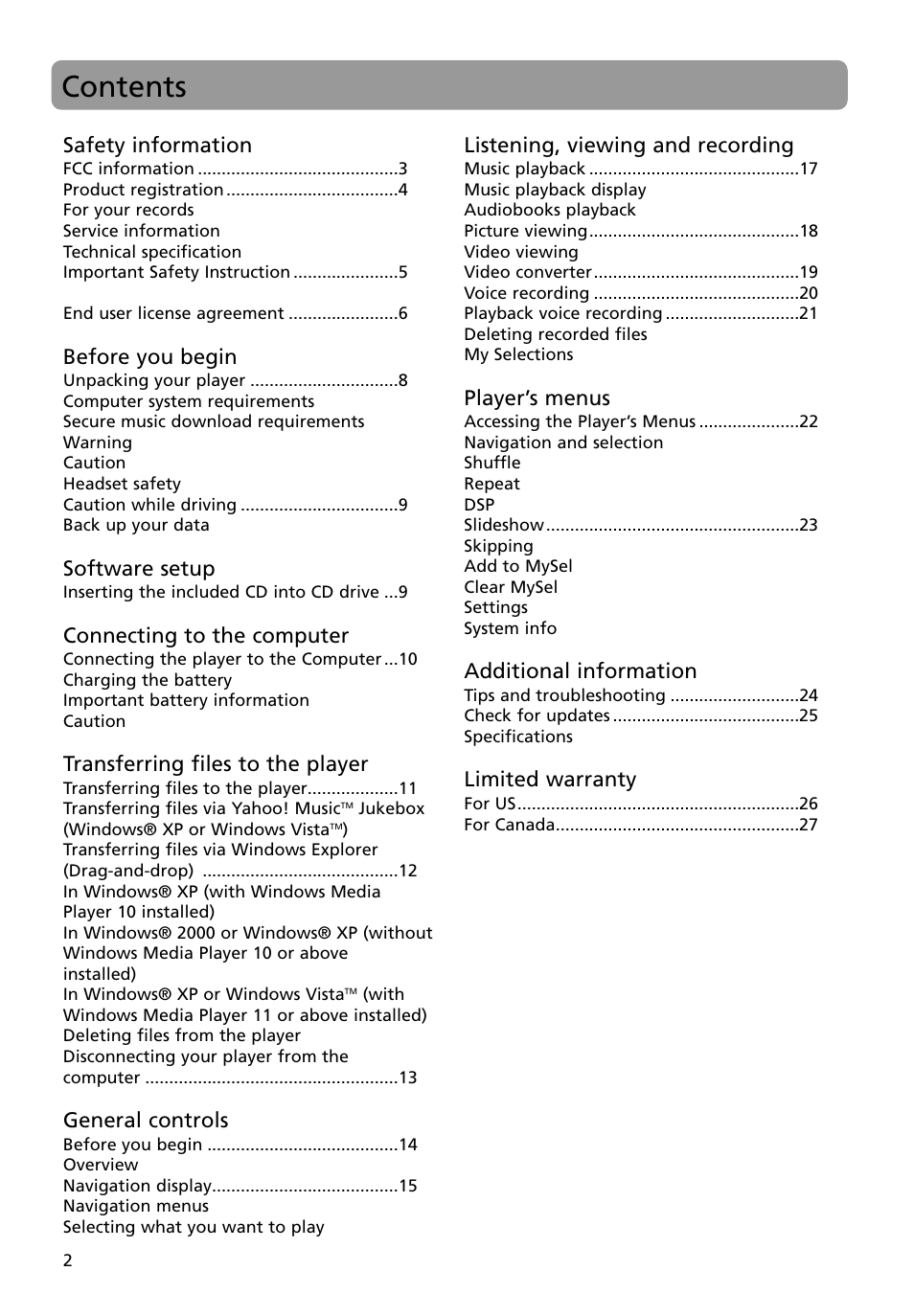 RCA M4008 User Manual | Page 2 / 28