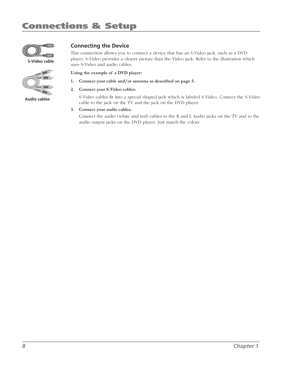 Connections & setup | RCA SDTV 27V514T User Manual | Page 10 / 48