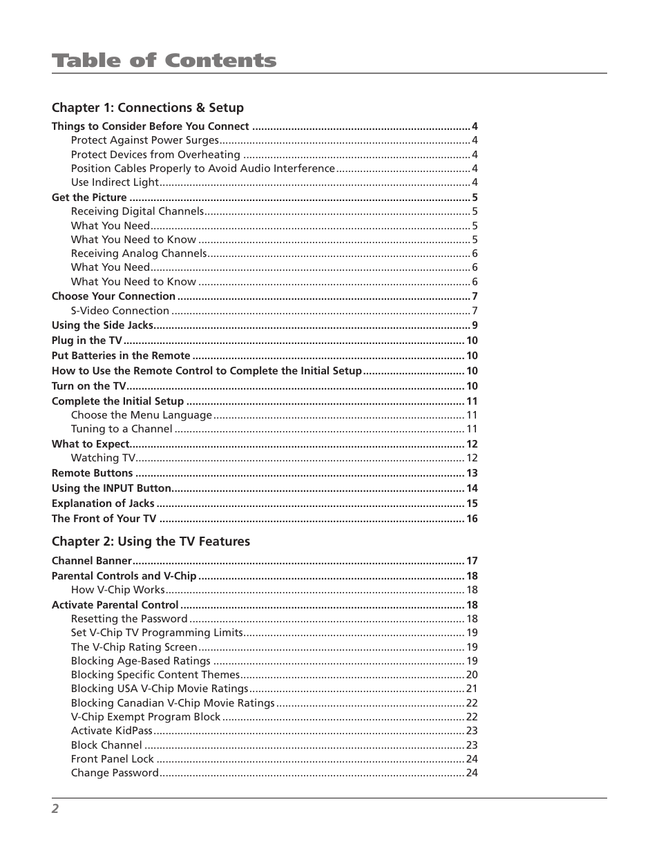 RCA SDTV 27V514T User Manual | Page 4 / 48