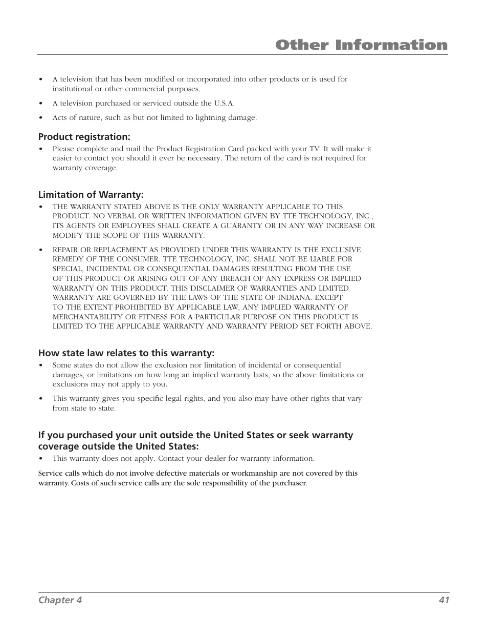 Other information | RCA SDTV 27V514T User Manual | Page 43 / 48