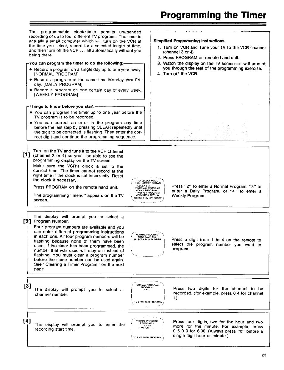 Programming the timer | RCA 390 User Manual | Page 25 / 30