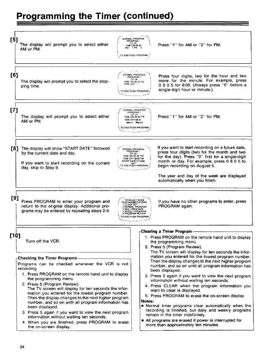 Programming the timer (continued) | RCA 390 User Manual | Page 26 / 30