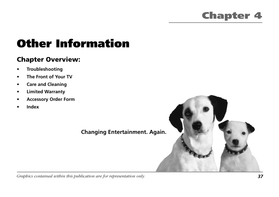 Chapter 4: other information, Other information, Chapter 4 | Chapter overview | RCA F19431 User Manual | Page 39 / 52