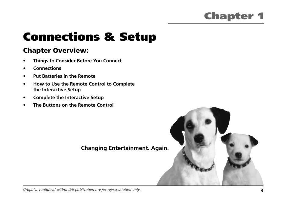 Chapter 1: connections & setup, Connections & setup, Chapter 1 | Chapter overview | RCA F19431 User Manual | Page 5 / 52