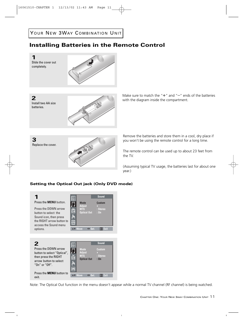Installing batteries in the remote control | RCA B27TF685 User Manual | Page 13 / 76