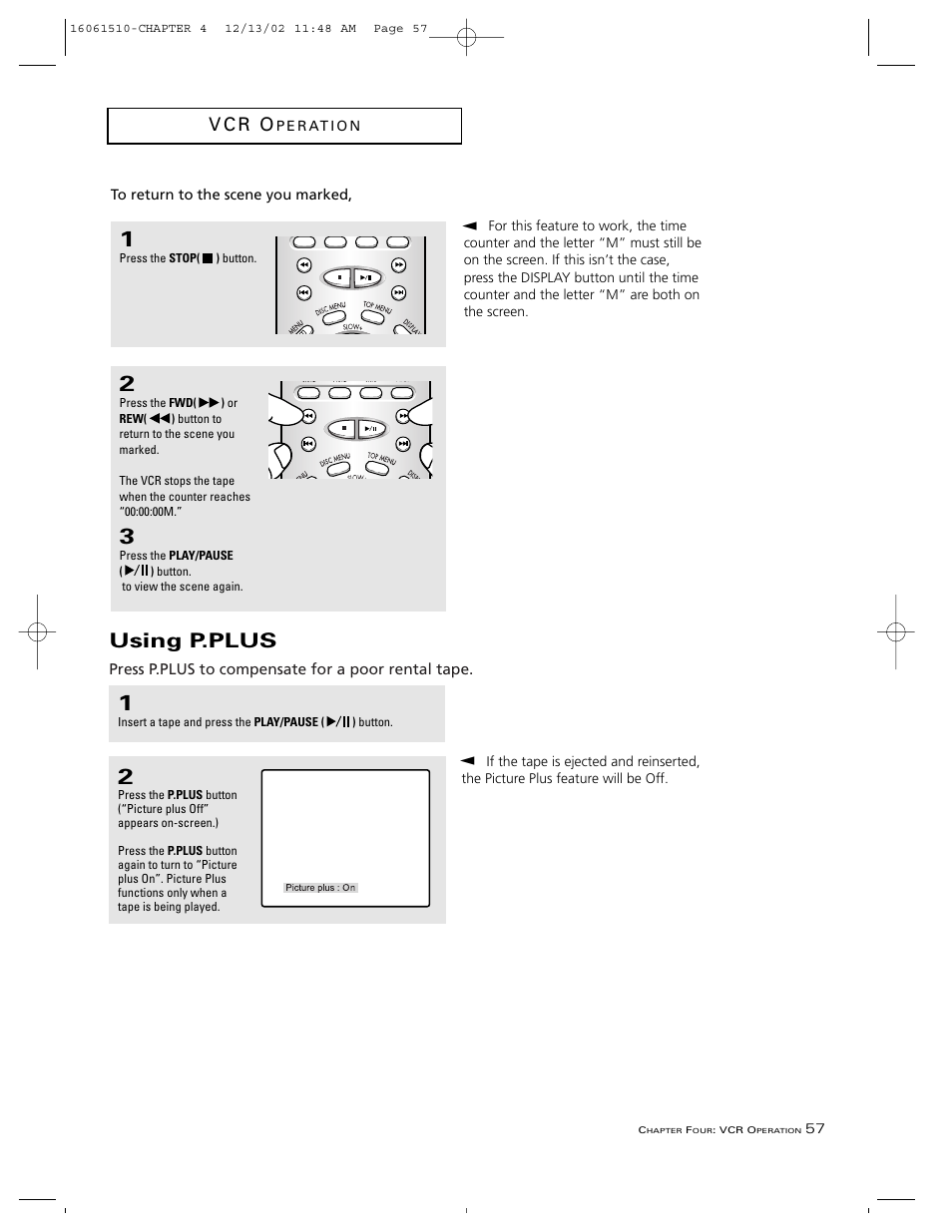 Using p.plus, V c r o | RCA B27TF685 User Manual | Page 59 / 76