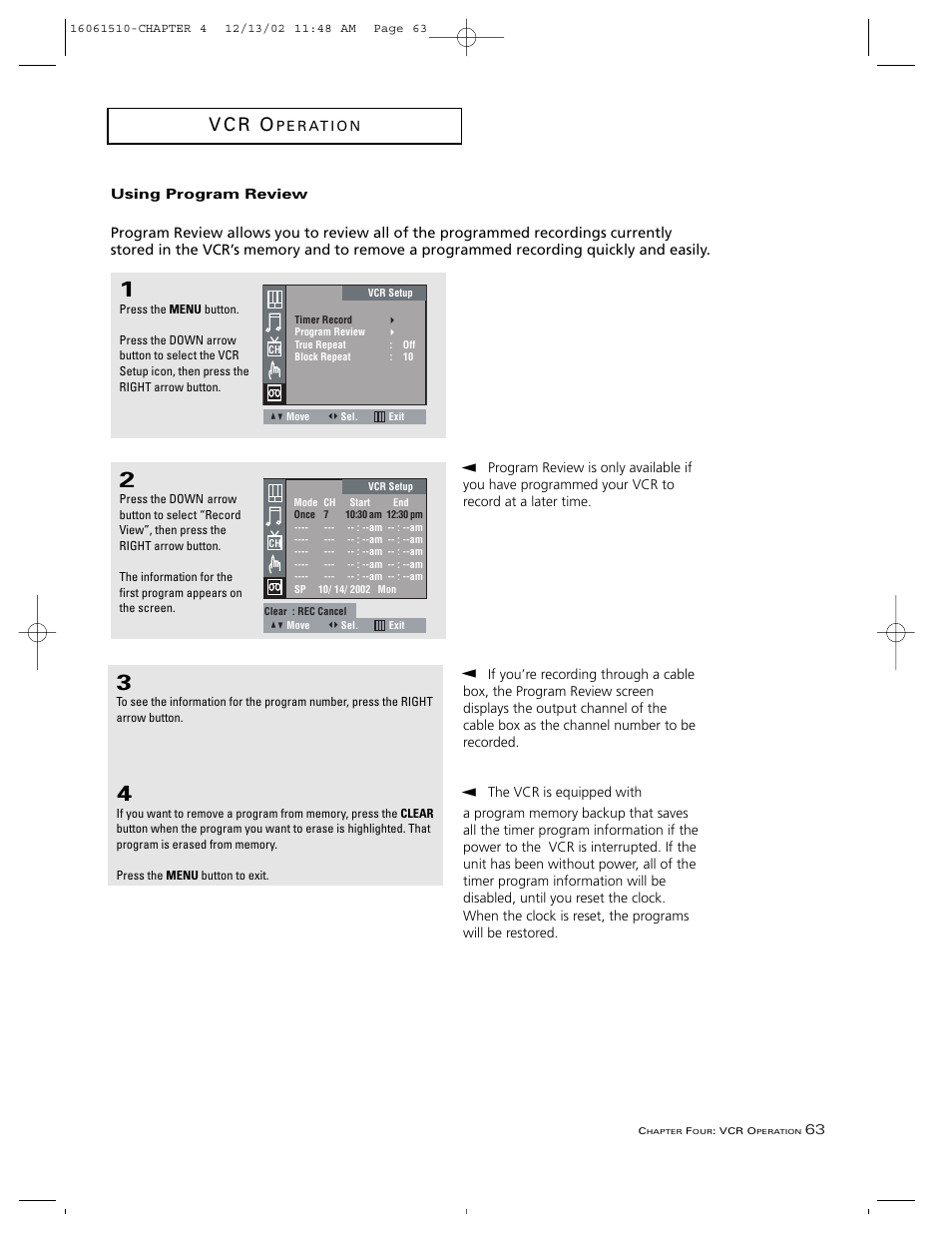 V c r o | RCA B27TF685 User Manual | Page 65 / 76