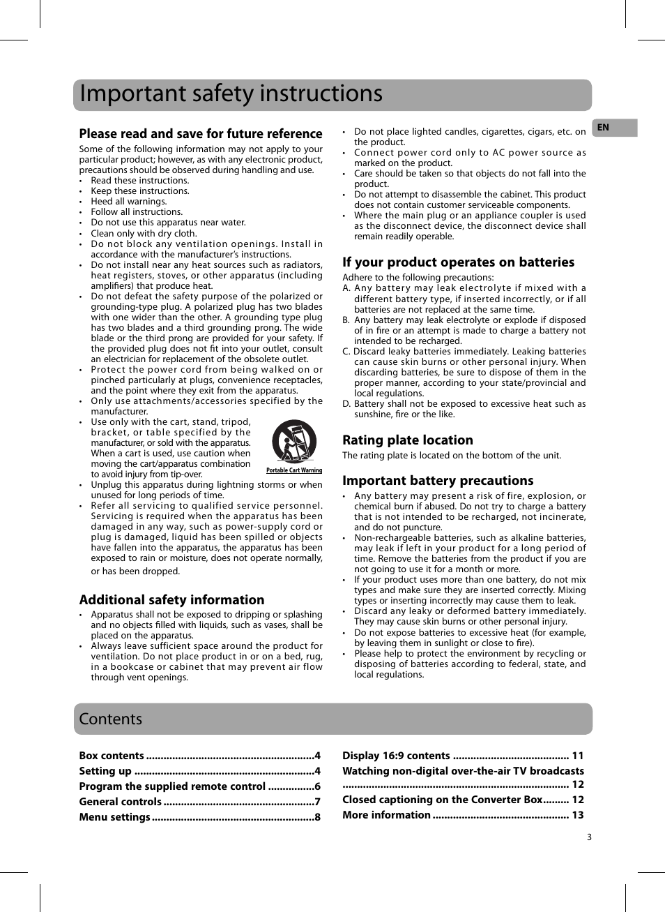 RCA 811-DTA891W030 User Manual | Page 3 / 32