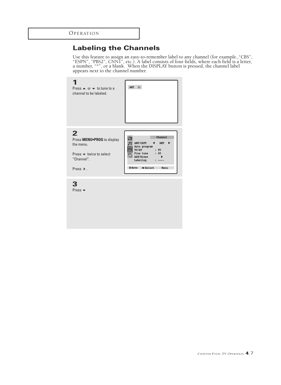 Labeling the channels | RCA MR29410 User Manual | Page 22 / 27