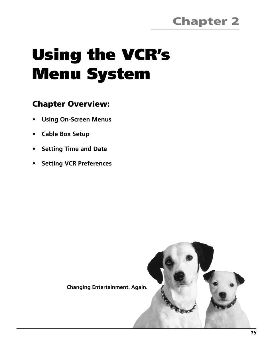 Using the vcr’s menu system, Chapter 2 | RCA VR706HF User Manual | Page 17 / 64