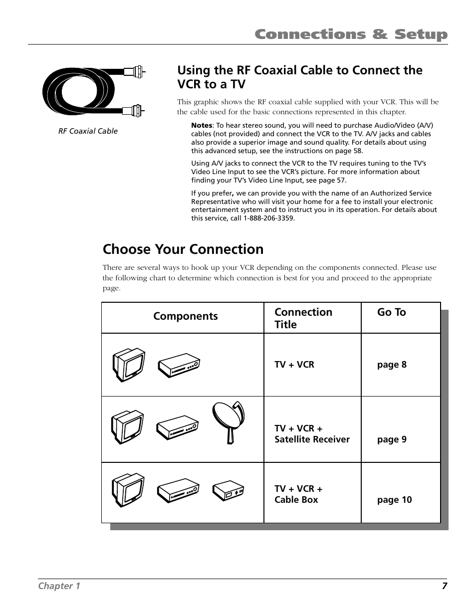 Choose your connection, Connections & setup | RCA VR706HF User Manual | Page 9 / 64