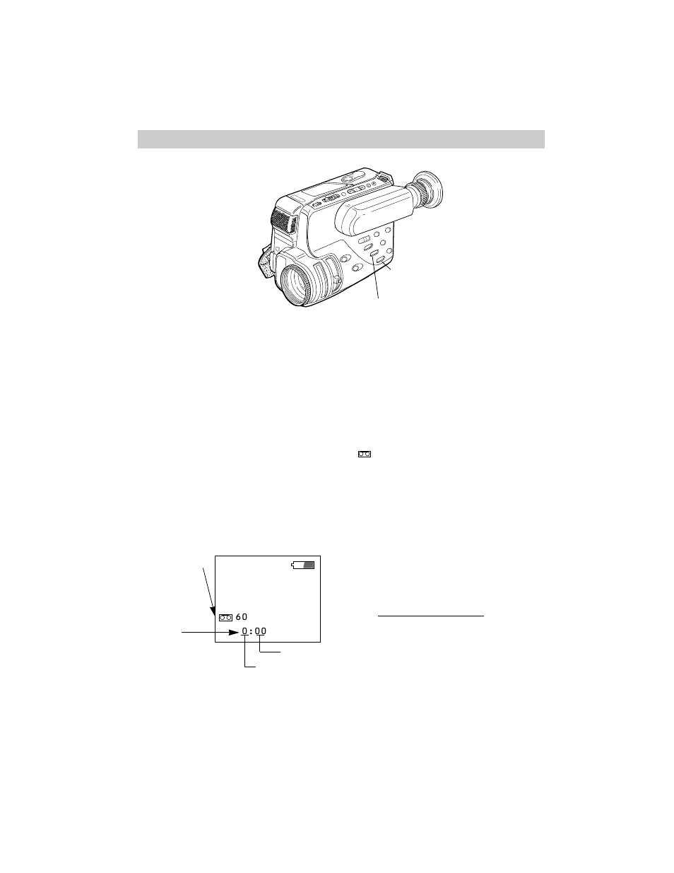 Time-remaining display, Display in viewfinder, Continued) | Reset button display button, Time- remaining display tape display minutes hours | RCA Pro870  FR User Manual | Page 54 / 81