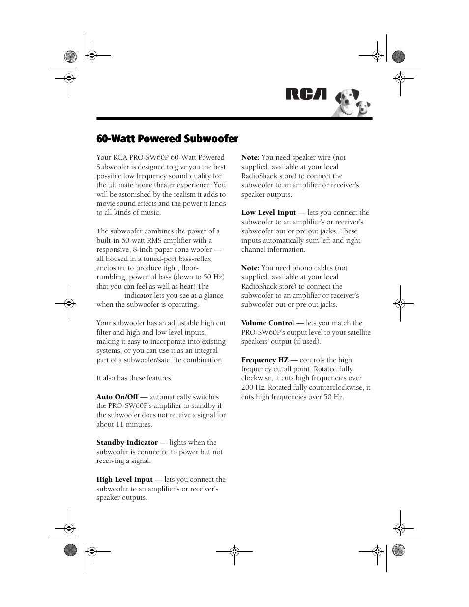 RCA 40-5023 User Manual | 8 pages