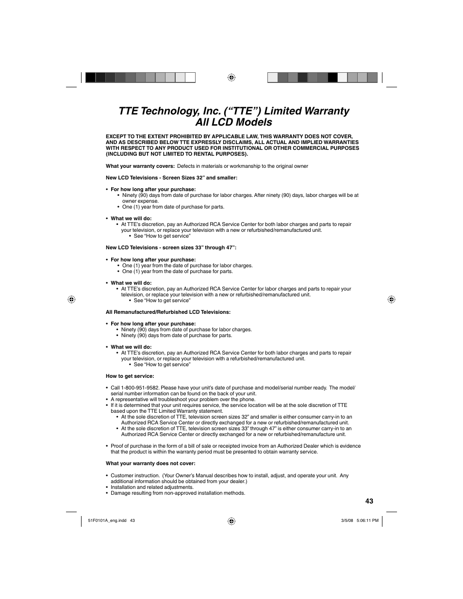 RCA L32HD32D User Manual | Page 43 / 44