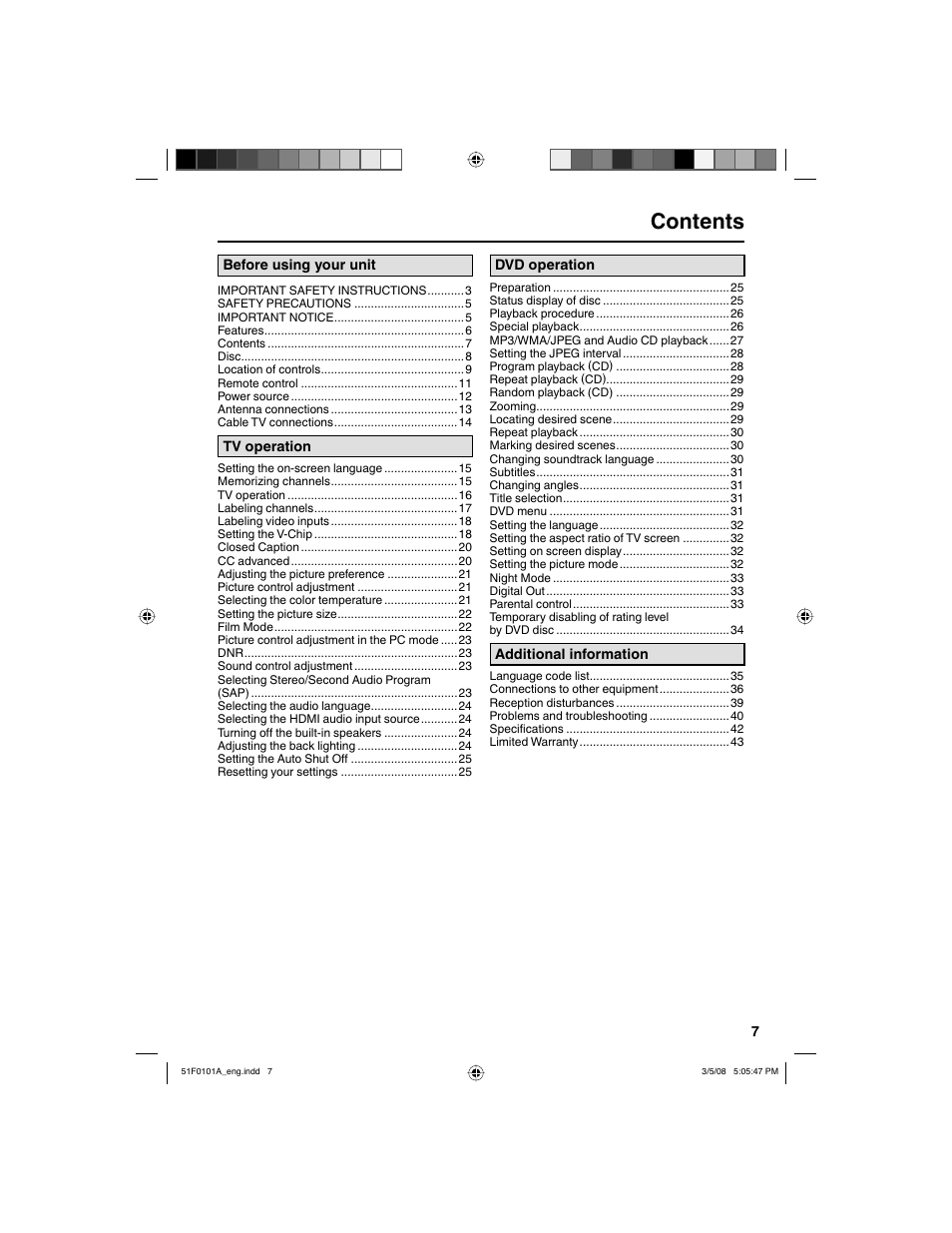 RCA L32HD32D User Manual | Page 7 / 44