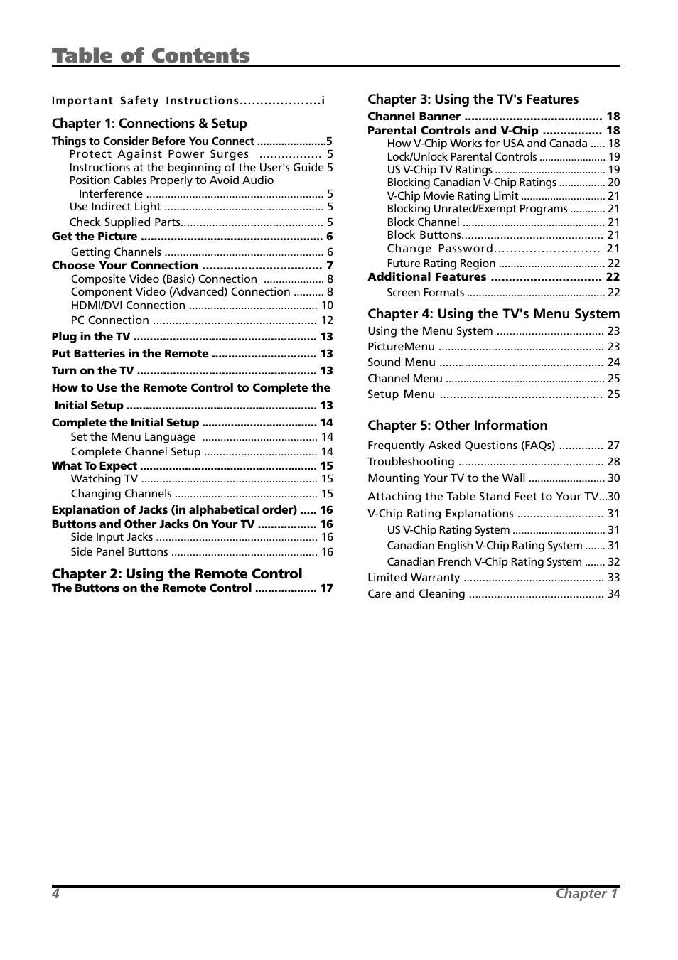 RCA L26WD21 User Manual | Page 4 / 36