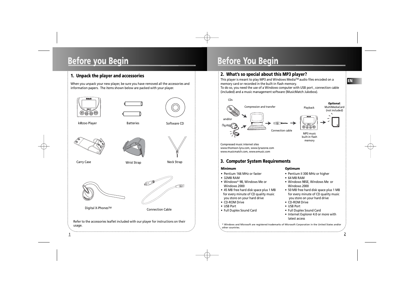 Before you begin before you begin, St op last next pl ay | RCA RD1070 User Manual | Page 5 / 10