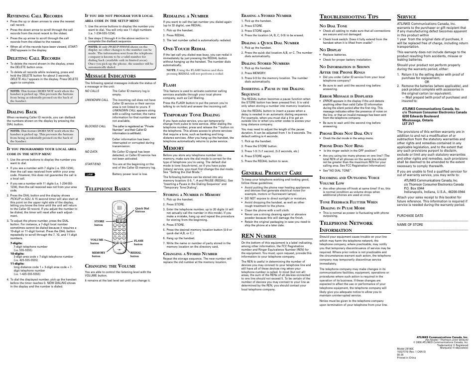 Oper, Ren n | RCA Model 29190C User Manual | Page 2 / 2