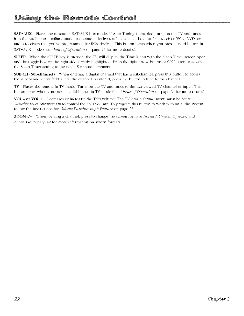 Iii . remote ci»iitir®ll | RCA Flat Panel Television User Manual | Page 22 / 64