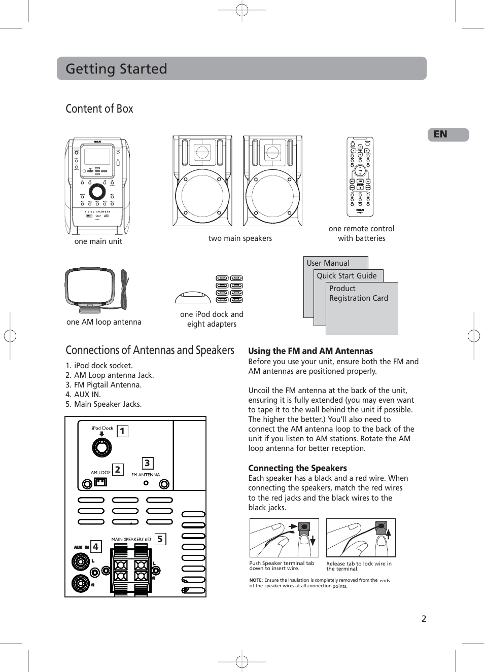 Getting started | RCA RS2130i User Manual | Page 7 / 26