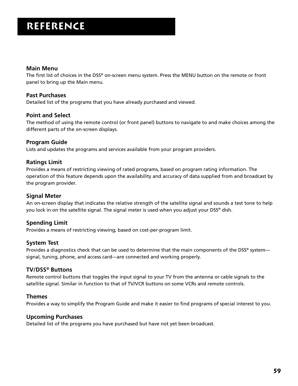 Reference | RCA DRD403RA User Manual | Page 61 / 72